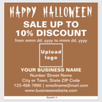 Business Halloween Sale on Brown Vinyl Sticker