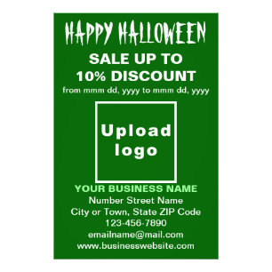 Business Halloween Sale on Green Photo Paper Print