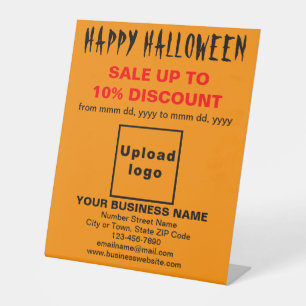 Business Halloween Sale on Orange Colour Pedestal Sign