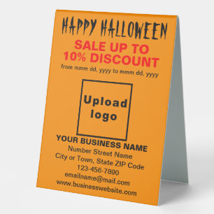 Business Halloween Sale on Orange Colour Table Sig