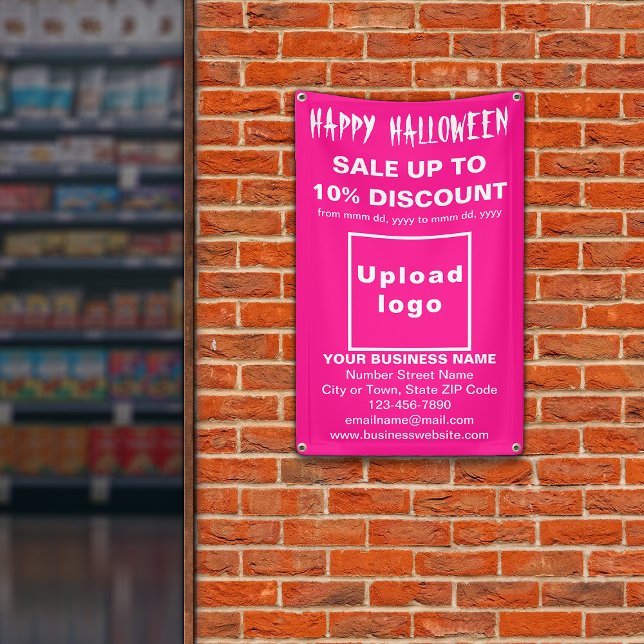 Business Halloween Sale on Pink Banner (Attract more customers this holiday. Business Halloween sale on pink banner.)