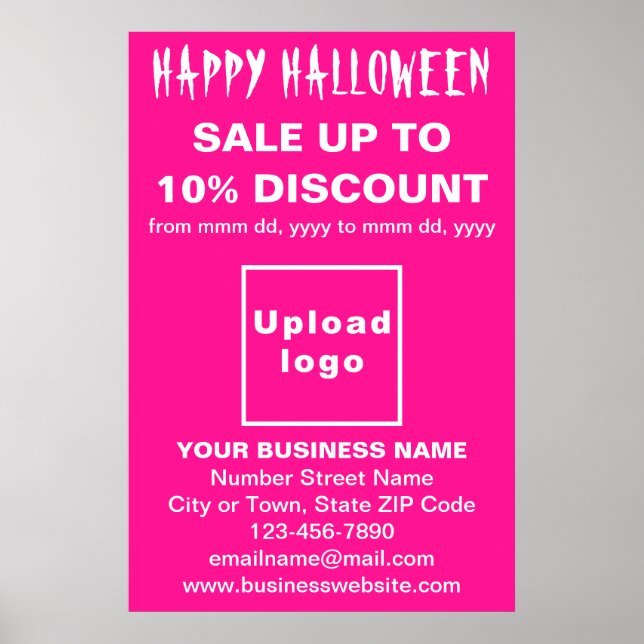Business Halloween Sale on Pink Poster (Front)