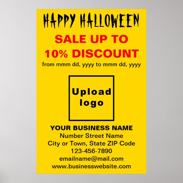 Business Halloween Sale on Yellow Poster (Front)