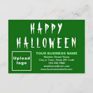 Business Halloween Small Green Flat Card