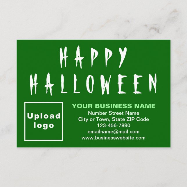 Business Halloween Small Green Flat Greeting Card (Front)