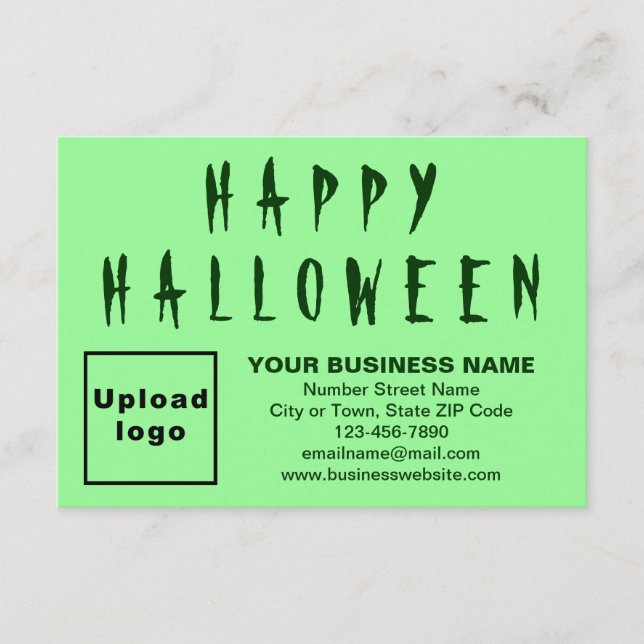 Business Halloween Small Light Green Flat Greeting Card (Front)
