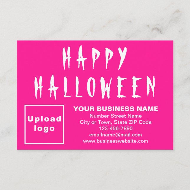 Business Halloween Small Pink Flat Card (Front)