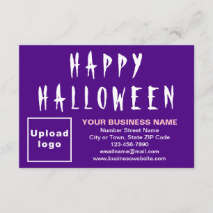 Business Halloween Small Purple Flat Card