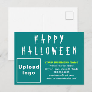 Business Halloween Teal Green Holiday Postcard