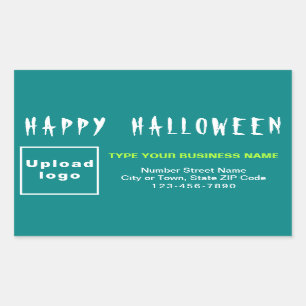 Business Halloween Teal Rectangle Sticker