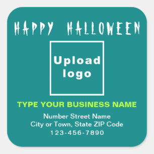 Business Halloween Teal Square Sticker
