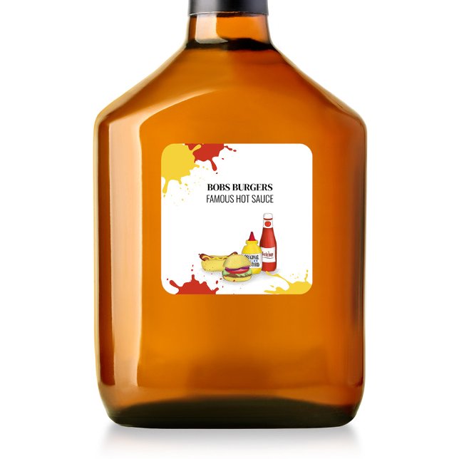 Business Hamburger Hot dog Custom Square Sticker (Creator Uploaded)