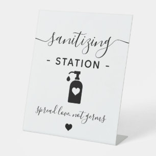 Business Hand Sanitising Station Minimalist Modern Pedestal Sign