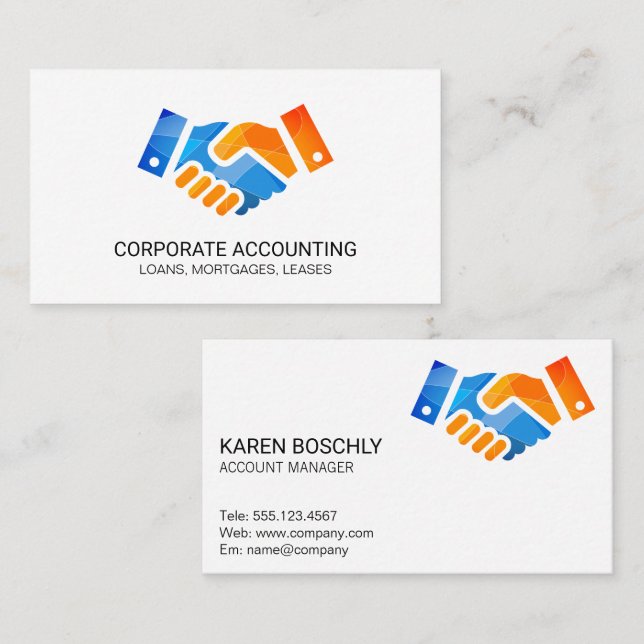 Business Handshake Logo Card (Front/Back)