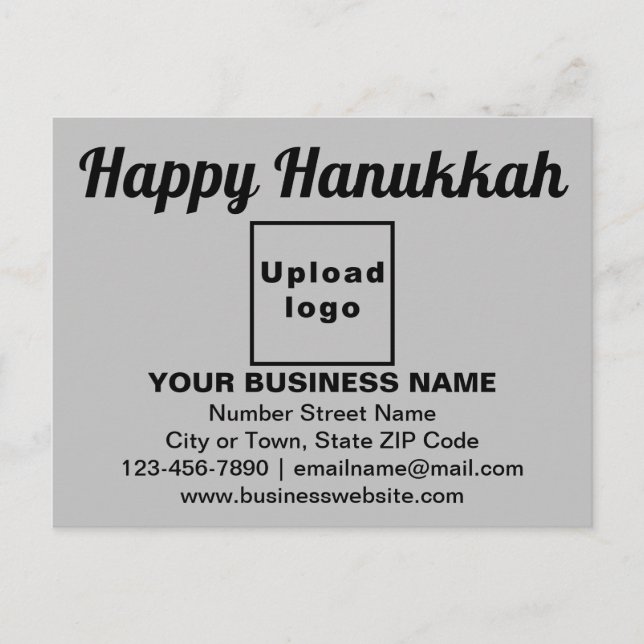Business Hanukkah Greeting on Grey Postcard (Front)