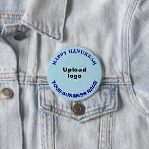 Business Hanukkah Greeting on Light Blue Round 7.5 Cm Round Badge