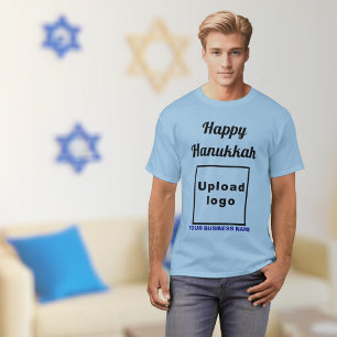 Business Hanukkah Greeting on Light Blue T-Shirt