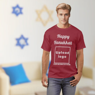 Business Hanukkah Greeting on Maroon T-Shirt