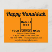 Business Hanukkah Greeting on Orange Colour