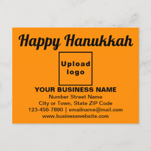 Business Hanukkah Greeting on Orange Colour Postcard