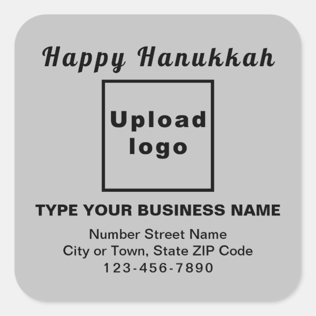 Business Hanukkah Grey Square Sticker (Front)