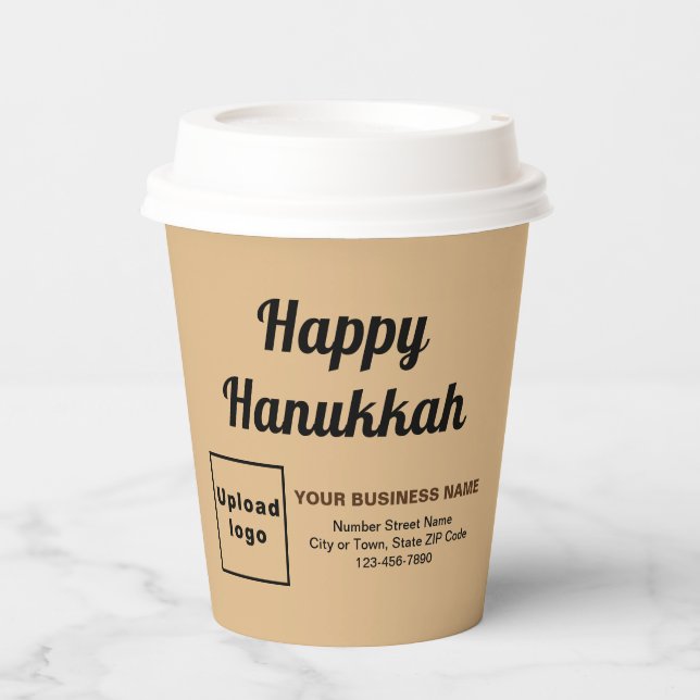 Business Hanukkah Light Brown Paper Cup (Front)