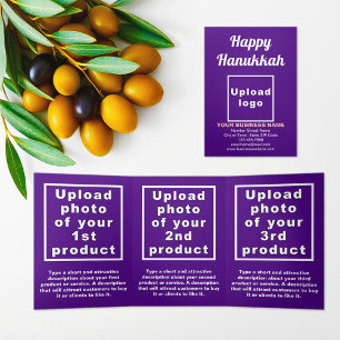 Business Hanukkah Pink Trifold Card