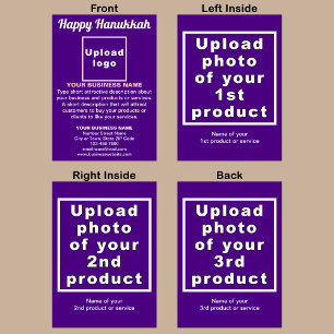 Business Hanukkah Purple Folded Holiday Card