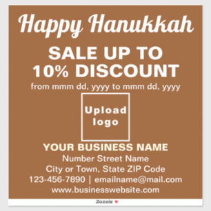 Business Hanukkah Sale on Brown Vinyl Sticker