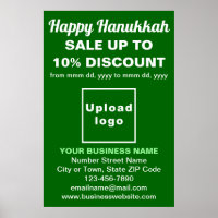 Business Hanukkah Sale on Green Poster