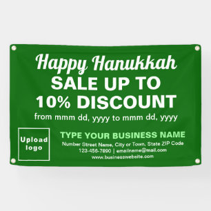 Business Hanukkah Sale on Green Rectangle Banner