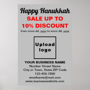 Business Hanukkah Sale on Grey Poster