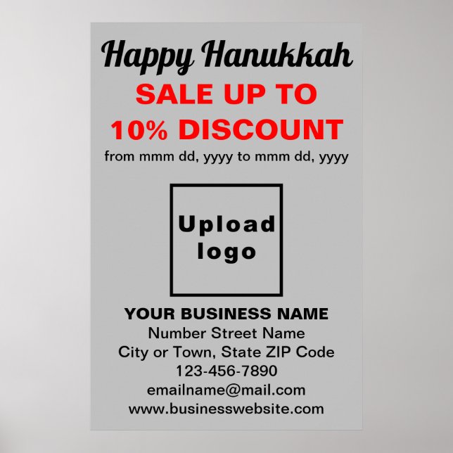 Business Hanukkah Sale on Grey Poster (Front)