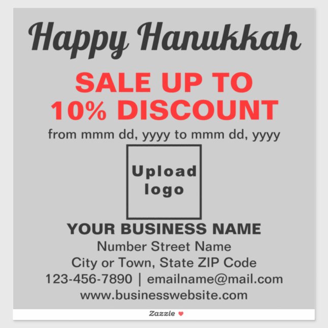 Business Hanukkah Sale on Grey Vinyl Sticker (Sheet)