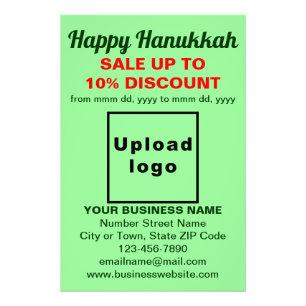 Business Hanukkah Sale on Light Green Photo Paper Print