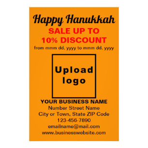 Business Hanukkah Sale on Orange Colour Photo Pape Print