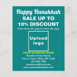 Business Hanukkah Sale on Teal Green Flyer