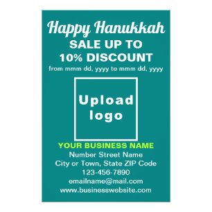 Business Hanukkah Sale on Teal Green Photo Paper Print