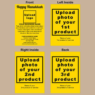Business Hanukkah Yellow Folded Greeting Card