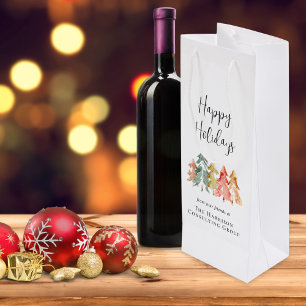 Business Happy Holidays  Corporate Christmas Wine Gift Bag