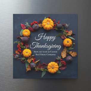 Business Happy Thanksgiving Pumpkin Magnetic Card