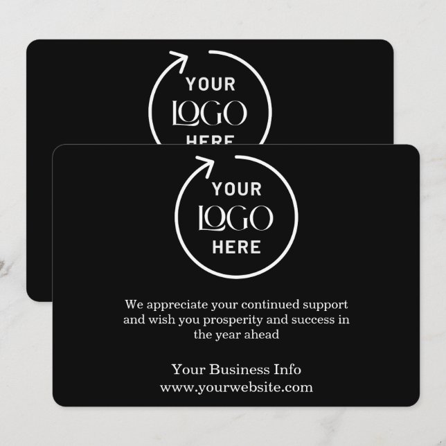 Business Holiday | Black Card with Custom Business (Front/Back)