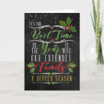 Business Holiday Chalkboard and Holly Theme<br><div class="desc">It's the best time of the year to wish your extended family a joyous season! For any business who considers their clients, customers, vendors, suppliers and/or employees their extended family, this red, green and golden yellow chalkboard themed holiday greeting has a great trendy and modern feel so your company may...</div>