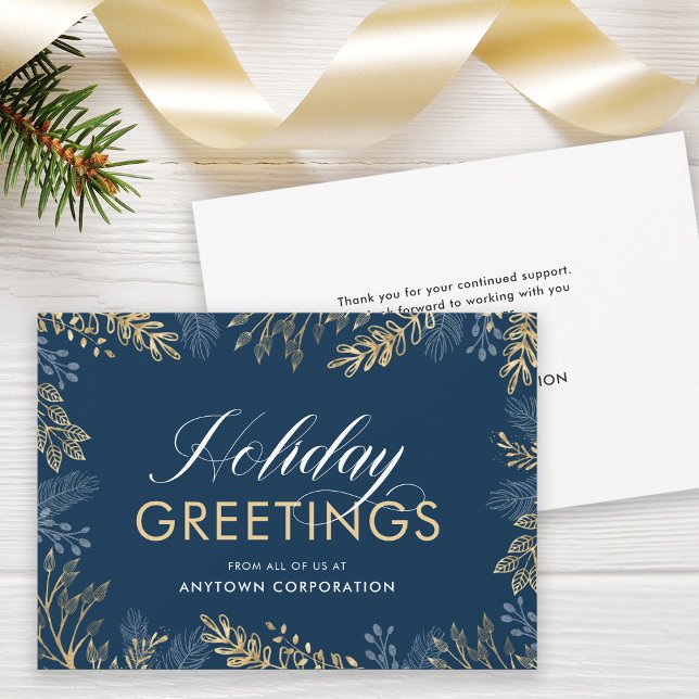 Business Holiday Greetings Gold Foliage Corporate (Creator Uploaded)