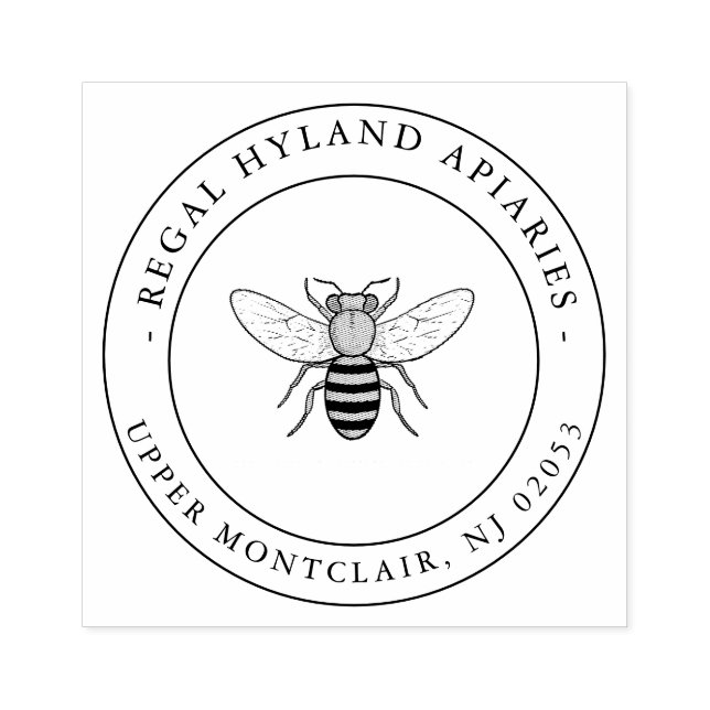 Business Honey Bee Personalised Rubber Stamp (Imprint)