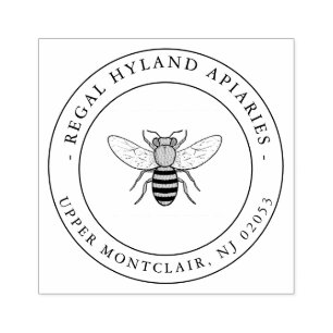 Business Honey Bee Personalised Rubber Stamp