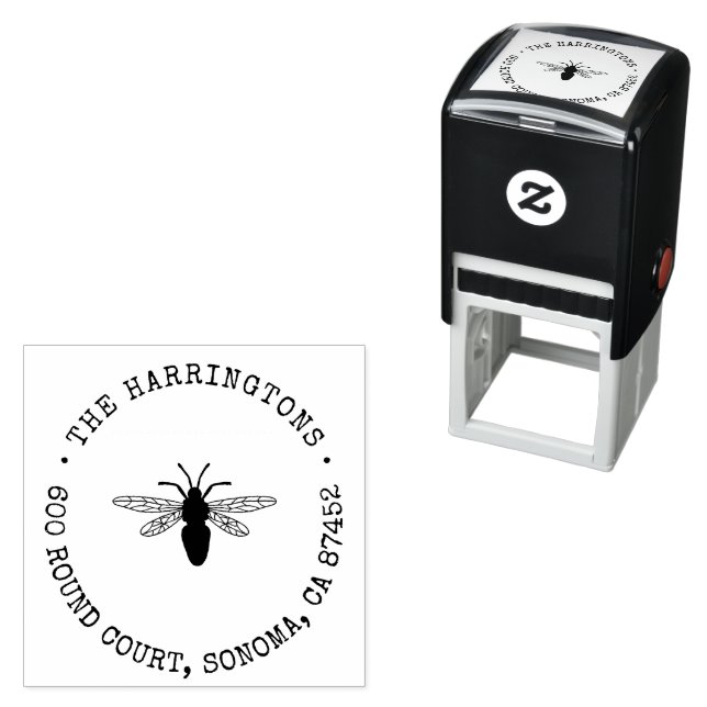 Business Honey Bee Personalised Self-inking Stamp (In Situ)