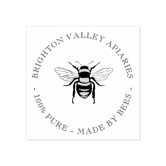 Business Honey Bee Personalized Rubber Stamp (Imprint)