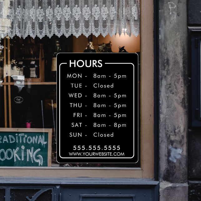 Business Hours Custom Store Window Personalised (Creator Uploaded)