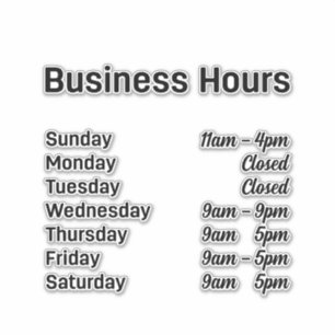 Business Hours Customizable Times   